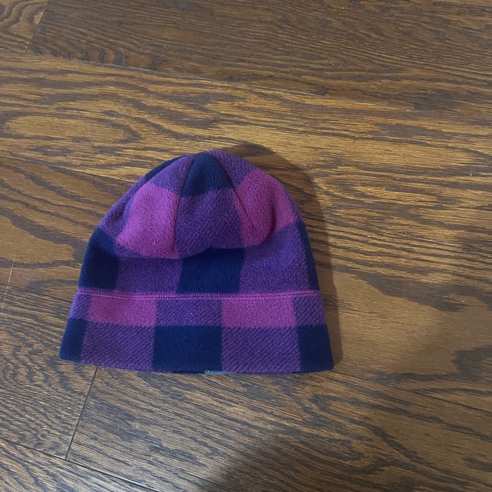 Columbia Kids Plaid Beanie in Pink and Purple